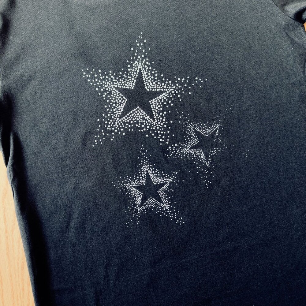 Theater Star Graphic T Shirt Size S Black Cotton Short Sleeve Top Spacecore - Picture 7 of 12
